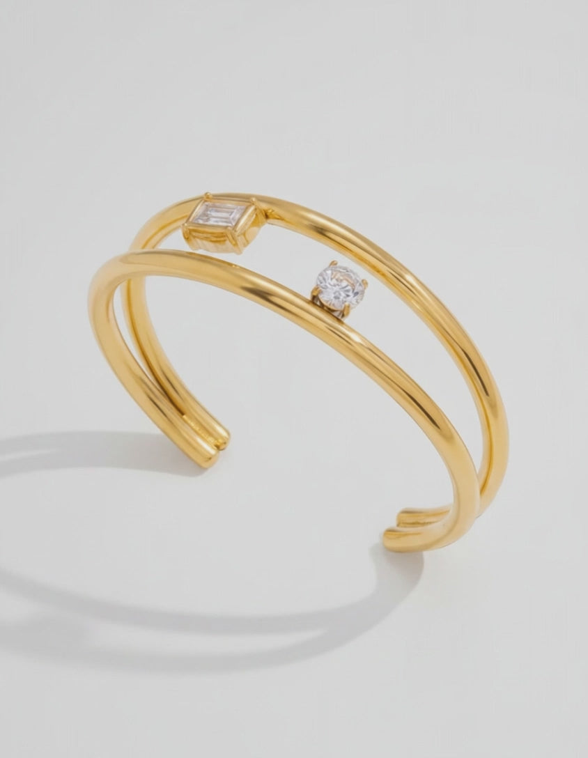 Orbit Zircon Double Cuff 360 view