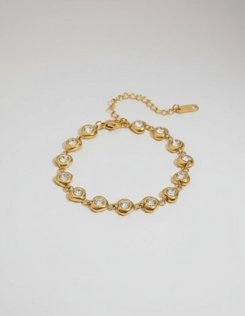 Crystal Heart Link Bracelet 360 view
